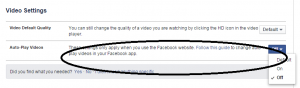 Menonaktifkan autoplay video facebook